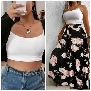 EZwear Batwing Sleeve Crop Cardigan & LUNE Flower Print Beach Pants